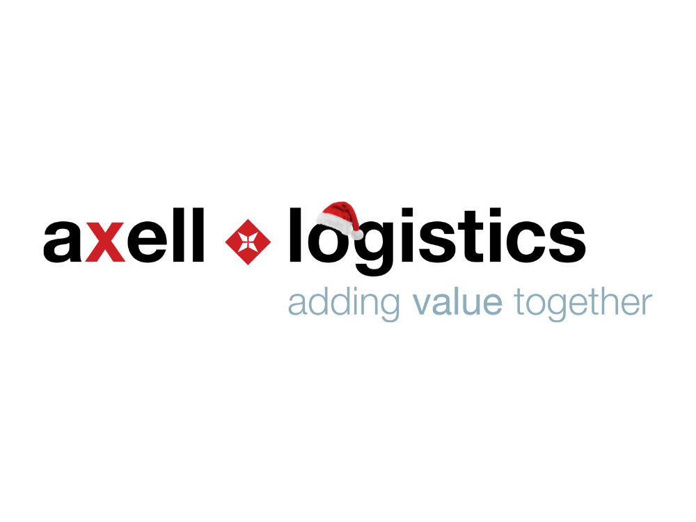 Axell Logistics logo tijdens het piekseizoen – betrouwbare logistieke partner voor transport, distributie en warehousing.
